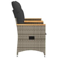 Thumbnail for Gartensofa 2-Sitzer Verstellbar mit Tisch Grau Poly Rattan