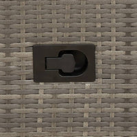 Thumbnail for Gartensofa 2-Sitzer Verstellbar mit Tisch Grau Poly Rattan