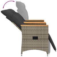 Thumbnail for Gartensofa 2-Sitzer Verstellbar mit Tisch Grau Poly Rattan