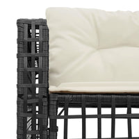 Thumbnail for Gartensofa in L-Form mit Kissen und Fußbank Schwarz Poly Rattan