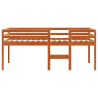 Thumbnail for Hochbett Wachsbraun 80x200 cm Massivholz Kiefer