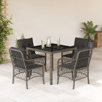 Thumbnail for 5-tlg. Garten-Essgruppe mit Kissen Grau Poly Rattan