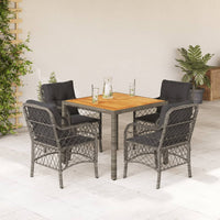 Thumbnail for 5-tlg. Garten-Essgruppe mit Kissen Grau Poly Rattan