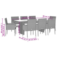 Thumbnail for 9-tlg. Garten-Essgruppe mit Kissen Schwarz Poly Rattan