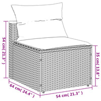 Thumbnail for 5-tlg. Garten-Sofagarnitur mit Kissen Grau Poly Rattan Akazie