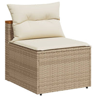 Thumbnail for 5-tlg. Garten-Sofagarnitur mit Kissen Beige Poly Rattan Akazie