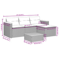 Thumbnail for 5-tlg. Garten-Sofagarnitur mit Kissen Beige Poly Rattan Akazie