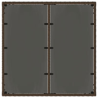 Thumbnail for Gartentisch mit Glasplatte Braun 90x90x75 cm Poly Rattan