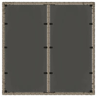 Thumbnail for Gartentisch mit Glasplatte Grau 90x90x75 cm Poly Rattan