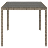 Thumbnail for Gartentisch mit Glasplatte Grau 150x90x75 cm Poly Rattan