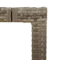 Thumbnail for Gartentisch mit Glasplatte Grau 150x90x75 cm Poly Rattan