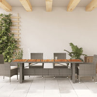 Thumbnail for Gartentisch mit Akazienholz-Platte Grau 240x90x75cm Poly Rattan