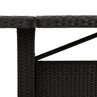 Thumbnail for Gartentisch mit Glasplatte Schwarz 240x90x75 cm Poly Rattan