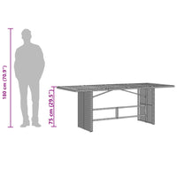Thumbnail for Gartentisch mit Glasplatte Beige 190x80x75 cm Poly Rattan