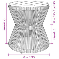 Thumbnail for Couchtisch mit Drahtgestell Schwarz Ø 45x44 cm Akazienholz