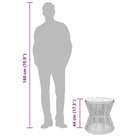 Thumbnail for Couchtisch mit Drahtgestell Schwarz Ø 45x44 cm Akazienholz