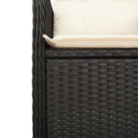 Thumbnail for Gartensessel Verstellbar mit Kissen Schwarz Poly Rattan