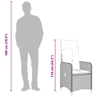 Thumbnail for Gartensessel Verstellbar mit Kissen Schwarz Poly Rattan