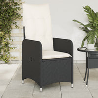 Thumbnail for Gartensessel Verstellbar mit Kissen Schwarz Poly Rattan