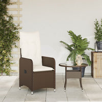 Thumbnail for Gartensessel Verstellbar mit Kissen Braun Poly Rattan