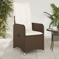 Thumbnail for Gartensessel Verstellbar mit Kissen Braun Poly Rattan