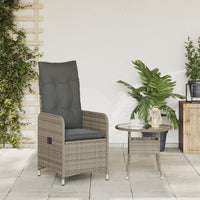 Thumbnail for Gartensessel Verstellbar mit Kissen Grau Poly Rattan