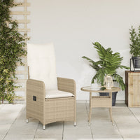 Thumbnail for Gartensessel mit Kissen Verstellbar Beige Poly Rattan
