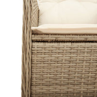 Thumbnail for Gartensessel mit Kissen Verstellbar Beige Poly Rattan