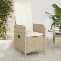Thumbnail for Gartensessel mit Kissen Verstellbar Beige Poly Rattan