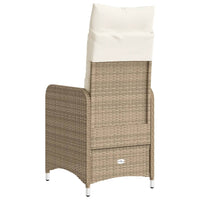 Thumbnail for Gartensessel mit Kissen 2 Stk. Verstellbar Beige Poly Rattan