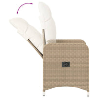 Thumbnail for Gartensessel mit Kissen 2 Stk. Verstellbar Beige Poly Rattan
