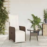 Thumbnail for Gartensessel Verstellbar mit Kissen Braun Poly Rattan
