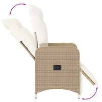 Thumbnail for Gartensessel mit Kissen Verstellbar Beige Poly Rattan