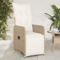 Thumbnail for Gartensessel mit Kissen Verstellbar Beige Poly Rattan