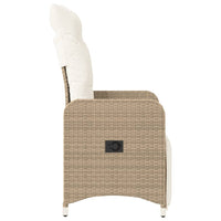 Thumbnail for Gartensessel mit Kissen 2 Stk. Verstellbar Beige Poly Rattan