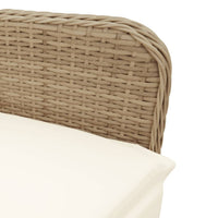 Thumbnail for Gartensessel mit Kissen 2 Stk. Verstellbar Beige Poly Rattan