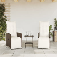 Thumbnail for Outdoor-Lehnstühle 2 Stk. mit Tisch Braun Poly Rattan