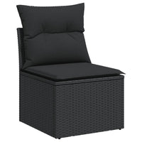 Thumbnail for Gartensofa ohne Armlehnen mit Kissen Schwarz Poly Rattan
