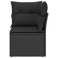 Thumbnail for Garten-Ecksofa mit Kissen Schwarz Poly Rattan