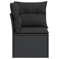 Thumbnail for Garten-Ecksofa mit Kissen Schwarz Poly Rattan