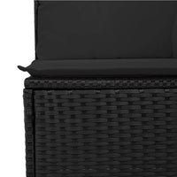 Thumbnail for Gartensofa mit Kissen 2-Sitzer Schwarz Poly Rattan