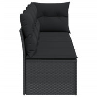 Thumbnail for Gartensofa mit Kissen 4-Sitzer Schwarz Poly Rattan