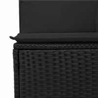 Thumbnail for Gartensofa mit Kissen 4-Sitzer Schwarz Poly Rattan