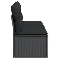 Thumbnail for Gartensofa mit Kissen 4-Sitzer Schwarz Poly Rattan