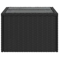 Thumbnail for Gartentisch mit Glasplatte Schwarz 55x55x37 cm Poly Rattan