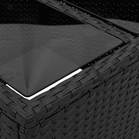 Thumbnail for Gartentisch mit Glasplatte Schwarz 55x55x37 cm Poly Rattan