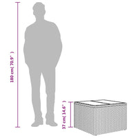 Thumbnail for Gartentisch mit Glasplatte Schwarz 55x55x37 cm Poly Rattan