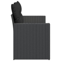 Thumbnail for Gartensofa mit Kissen 2-Sitzer Schwarz Poly Rattan