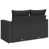 Thumbnail for Gartensofa mit Kissen 2-Sitzer Schwarz Poly Rattan