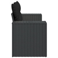 Thumbnail for Gartensofa mit Kissen 2-Sitzer Schwarz Poly Rattan